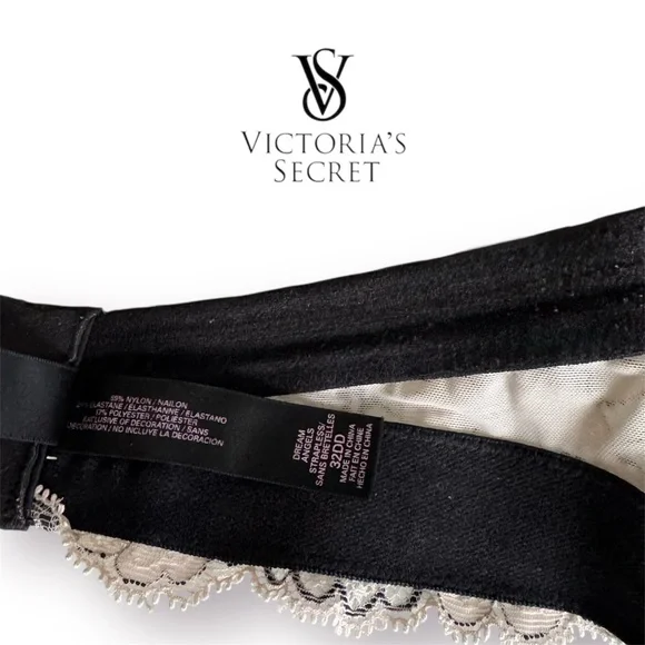 🛍️SALE🛍️Victoria's Secret Dream Angels Padded Strapless Bra (Ivory & Black Lace) - Picture 8 of 8